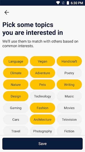 Chọn chủ đề bạn thích để hệ thống chọn lọc bạn qua thư phù hợp