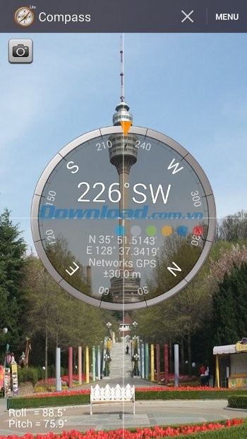 Smart Compass hiển thị chính xác các thông số phương hướng