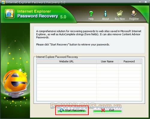 Internet Explorer Password Recovery