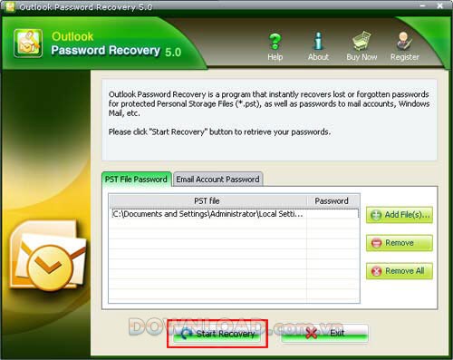 Outlook Password Recovery