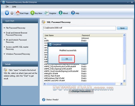 SQL Password Recovery