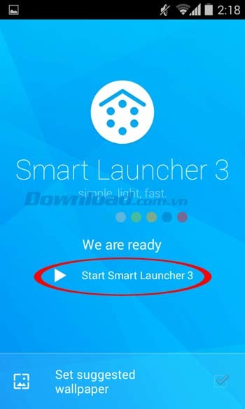 Smart Launcher 3 sẵn sàng để sử dụng