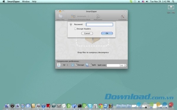 Smart Zipper cho Mac bảo vệ dữ liệu bằng mật khẩu