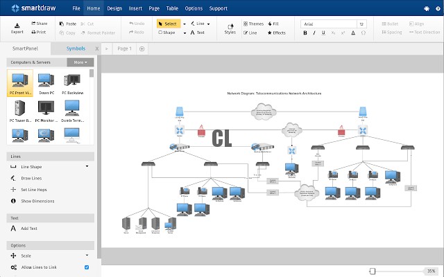 Giao diện của phần mềm Smart Draw 2020 mới nhất