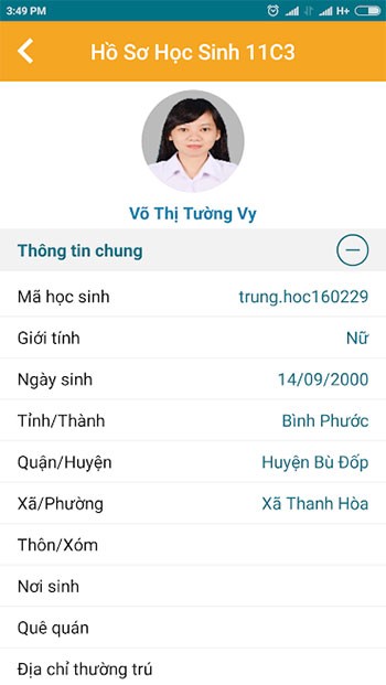 Hồ sơ học sinh