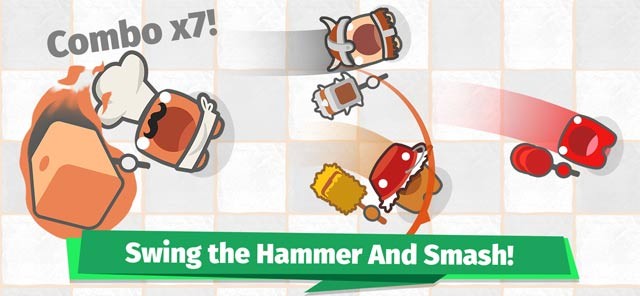 Vung búa lên và nện tới tấp