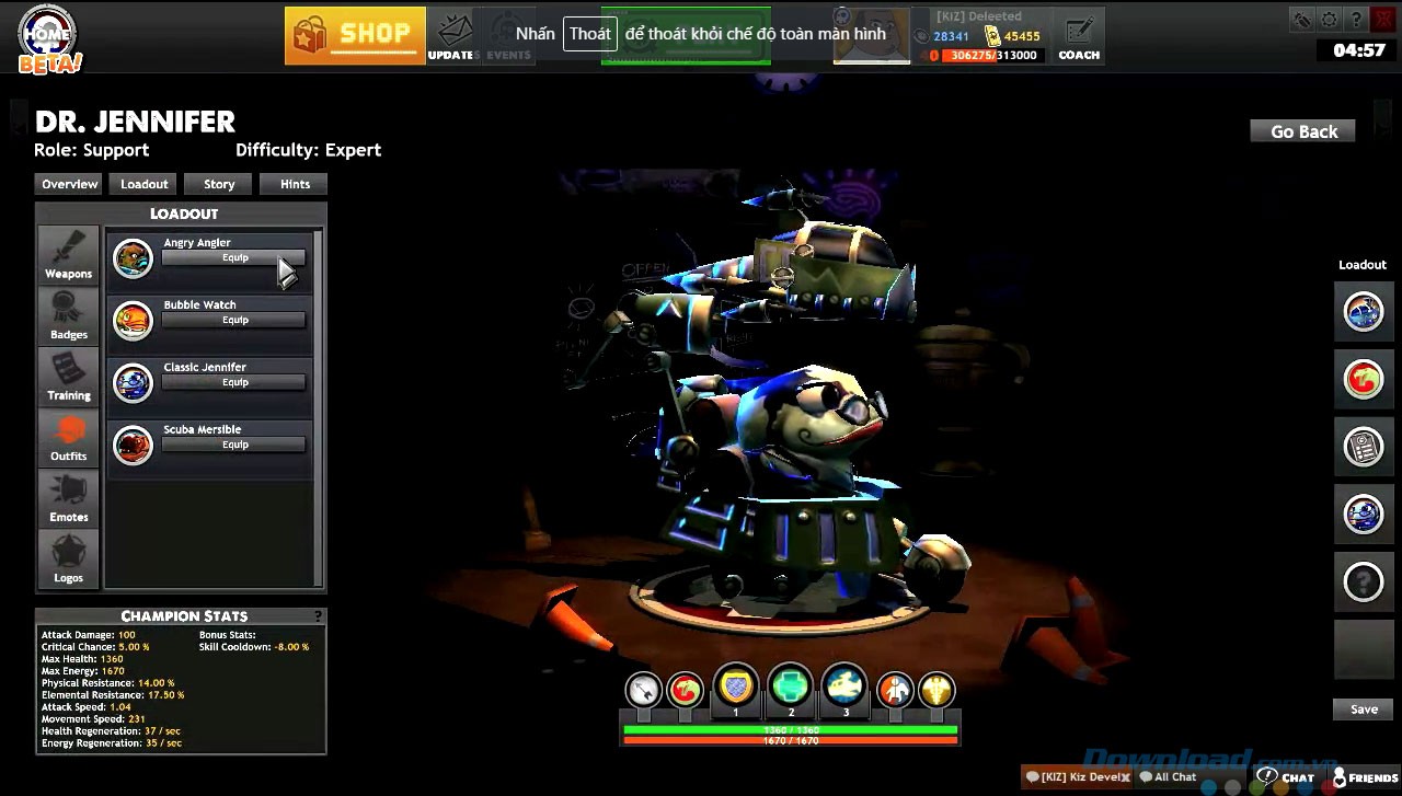 Nhân vật với khả năng khác nhau