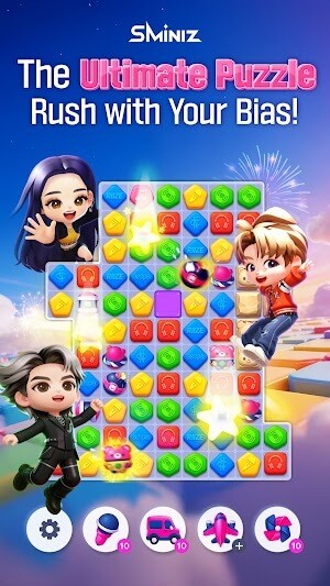 SMiniz là game giải đố match-3 casual kết hợp sưu tầm thần tượng K-pop