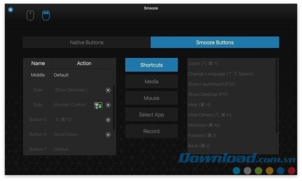Phần mềm tinh chỉnh cử chỉ chuột Smooze cho Mac