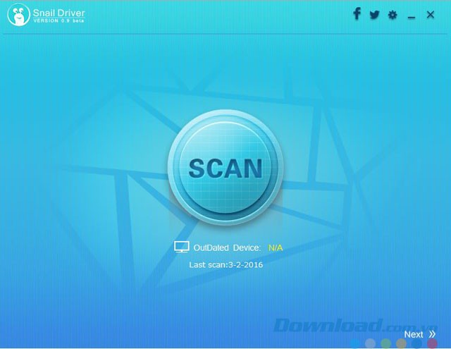 Giao diện phần mềm Snail Driver