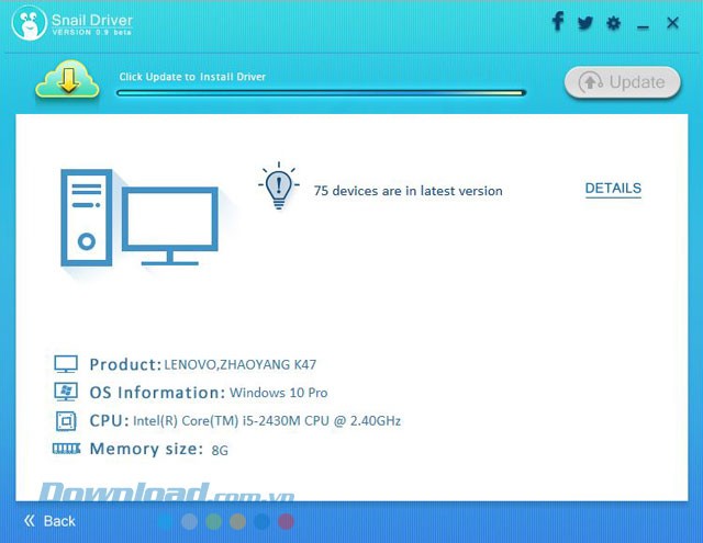 Thông tin về thiết bị quét