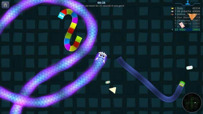 Nuôi rắn của bạn trở thành con rắn lớn nhất trong game Snake.is