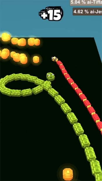 Tăng chiều dài cơ thể bằng cách ăn nhiều thức ăn rải rác trên bản đồ