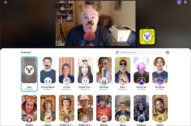 Snap Camera sẽ đồng bộ hóa với camera được kết nối với máy tính