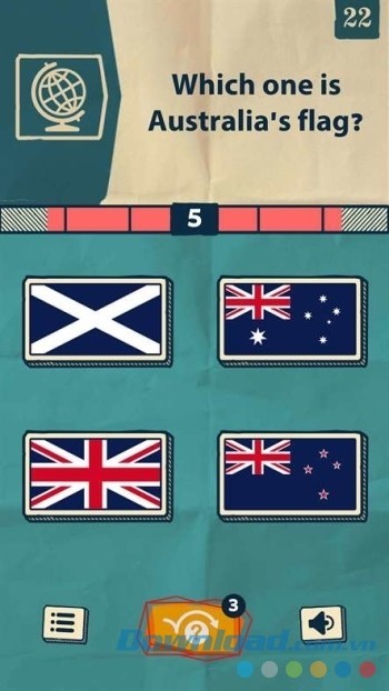 Giao diện phiên bản Windows 10 Mobile của game trí tuệ miễn phí Snap Quiz Challenge