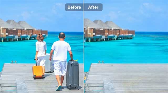 Xóa những vị khách du lịch vô tình qua lại và làm hỏng bức ảnh đẹp của bạn