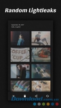 Hiệu ứng lightleak ngẫu nhiên của SNAPKIK cho Android