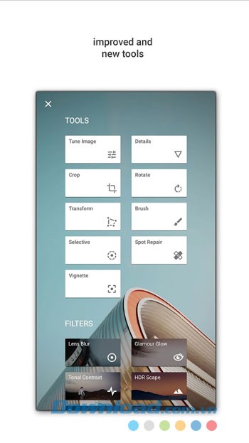 Snapseed for Android sở hữu nhiều công cụ sửa ảnh mạnh mẽ