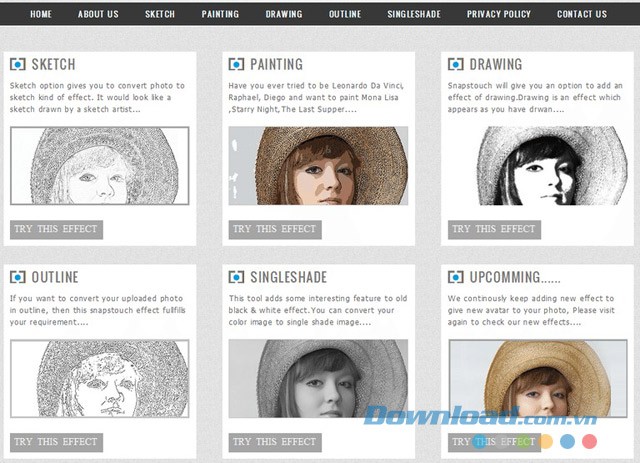 Tạo hiệu ứng đẹp mắt cho hình ảnh cần chỉnh sửa bằng ứng dụng web Snapstouch