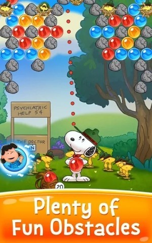 Nhiều chướng ngại vật cản trở người chơi giúp Snoopy giải cứu bạn bè