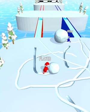 Snow Race là một game lăn bóng tuyết xây cầu thú vị