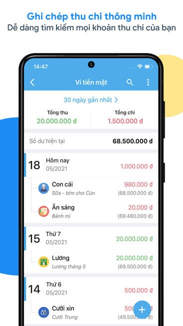 Ghi chép thu chi thông minh