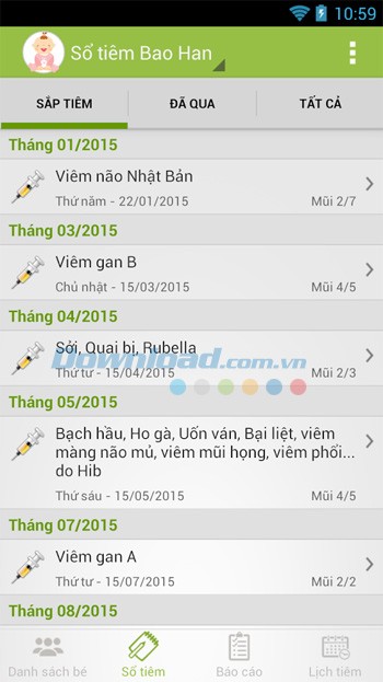 Sổ tiêm chủng cho Android