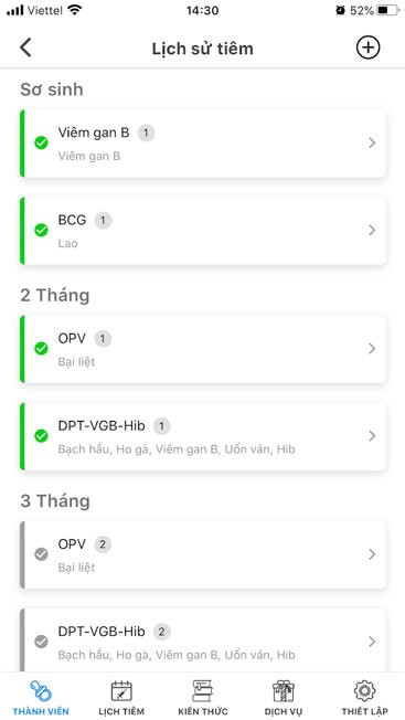 Quản lý lịch tiêm