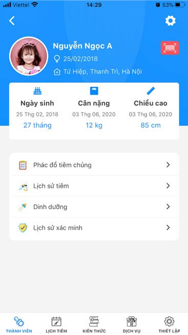 Quản lý thông tin tiêm chủng