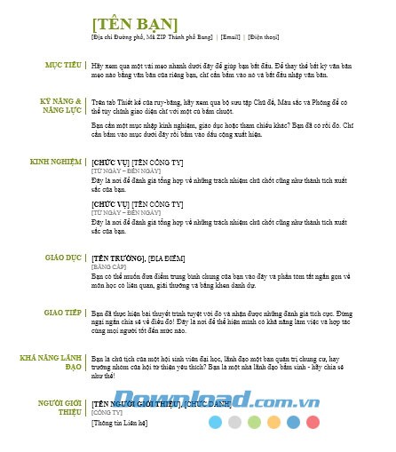 Sơ yếu lý lịch cơ bản