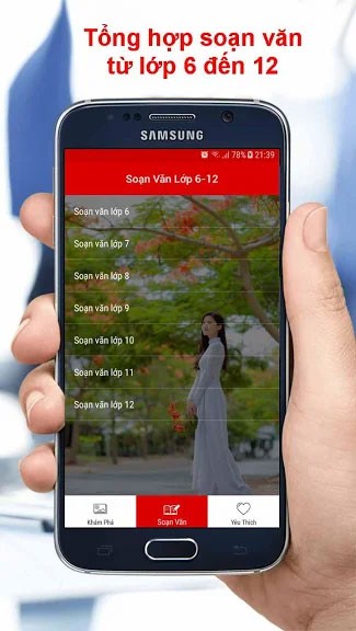 Ứng dụng văn mẫu từ lớp 6 đến lớp 12