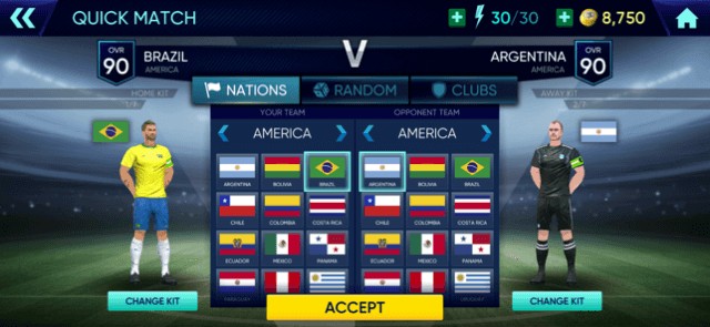 Chọn một trong những đội bóng yêu thích như Argentina, Tây Ban Nha hoặc Brazil