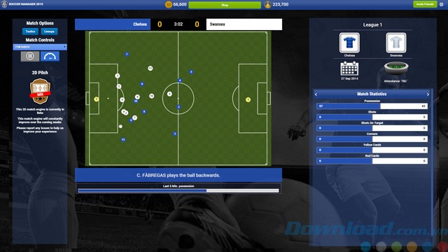 Giao diện game Soccer Manager 2015