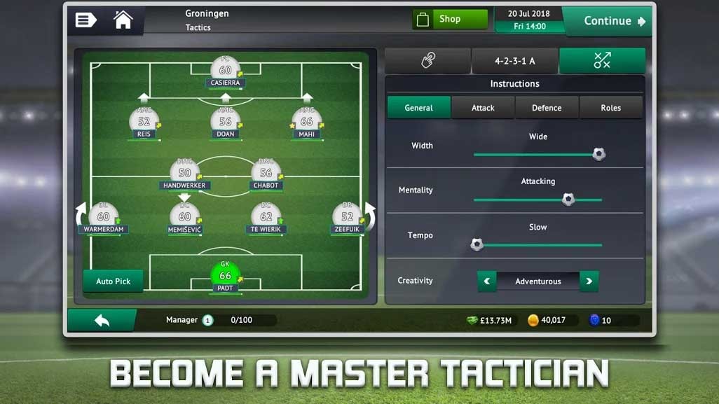 Trở thành bậc thầy chiến thuật trong Soccer Manager 2019