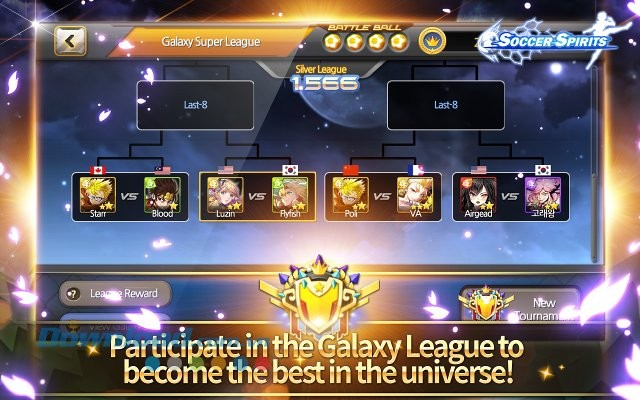 Tham gia các giải đấu quy mô lớn trong game Soccer Spirits
