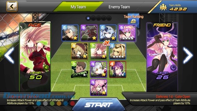 Xây dựng đội hình ra sân trong game Soccer Spirits