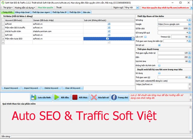 Phần mềm Soft Việt SEO & Kéo Traffic