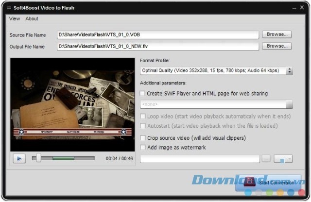 Phần mềm tiện ích chuyển đổi video dễ dàng Soft4Boost Video to Flash