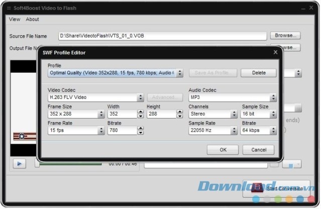 Cấu hình file đuôi SWF dễ dàng cùng Soft4Boost Video to Flash
