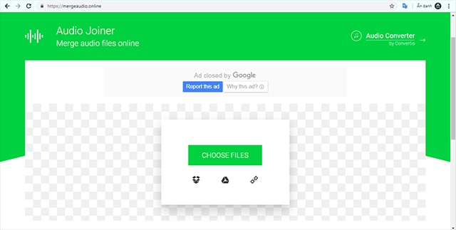 Giao diện ứng dụng Audio Joiner