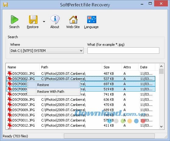 SoftPerfect File Recovery