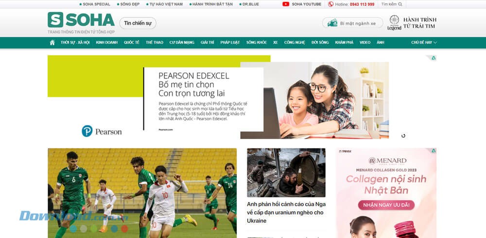 Trang chủ của Soha.vn