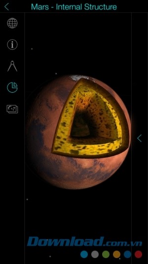Xem chi tiết bên trong sao Hỏa qua Solar Walk Free cho Android