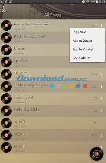 Solo Music Player phát nhạc theo playlist
