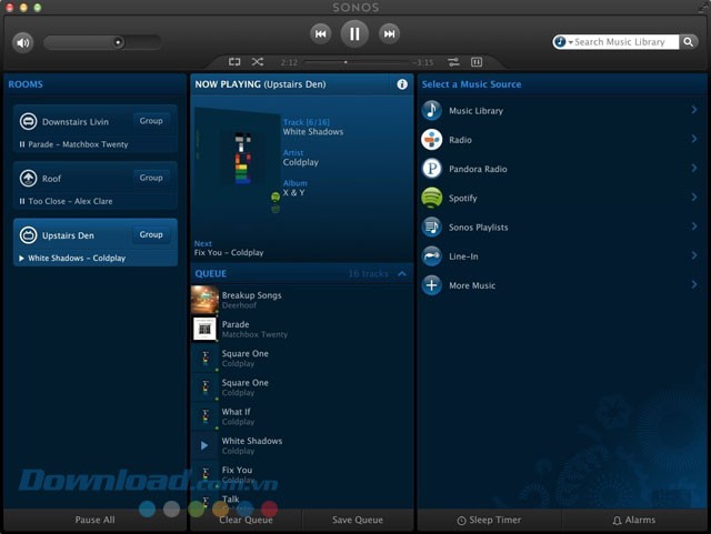 Nghe nhạc từ nhiều nguồn khác nhau