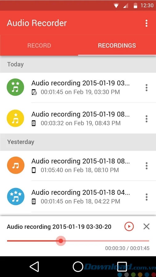 Quản lý danh sách thu âm