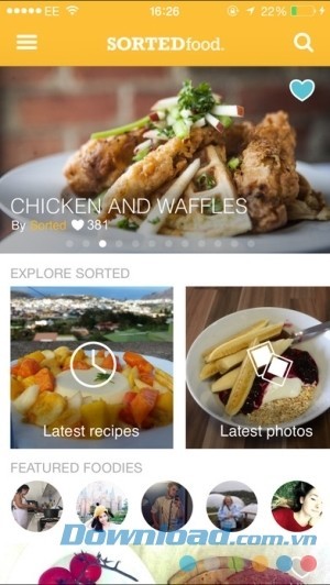 ứng dụng nấu ăn SORTEDfood cho iOS