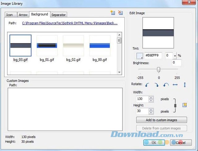 Thư viện mẫu phong phú của phần mềm