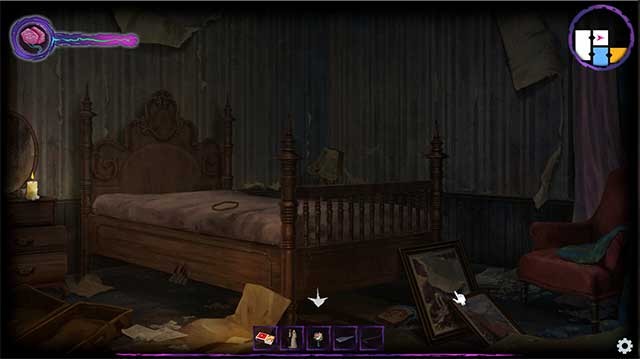 Đi lang thang trong ngôi nhà ma ám đổ nát để tìm kiếm manh mối và đồ vật