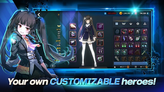 Tùy chỉnh anh hùng của bạn với rất nhiều trang bị và vật phẩm thời trang